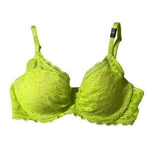 NWOT VICTORIA’S SECRET Lined Demi Bra Neon Yellow 34B